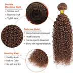 Light Brown Bundles Human Hair Color 30 Water Wave Bundles 18 20 22 Inch Niegmeag Peruvian Virgin Remy Hair Extensions Double Weft Light Brown Wet and Wavy Bundle Hair Weave 300g