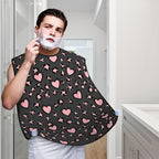 Waterproof Grooming Apron, Non-Stick Beard Bib with Suction Cups, for Love Heart Dark Gray Black Leopard Cheetah Print