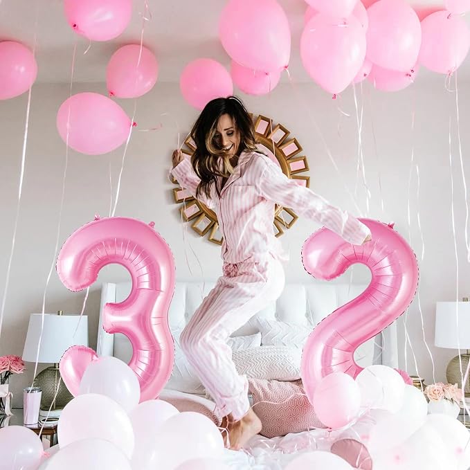 Pink Number 2 Balloon 40 Inch, Big Large Foil Helium Number Balloons, Jumbo - Image 4