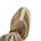 Claw Clip Ponytail Extension 18" Clip in Wavy Ponytail Hair Extensions Long Pony Tails for Women Extensions Ash Blonde Mix Light Bleach Blonde Wave Hairpiece