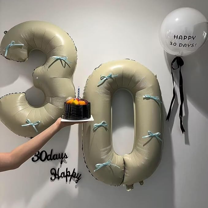 40 Inch Beige Number 6 Foil Balloon - Image 7