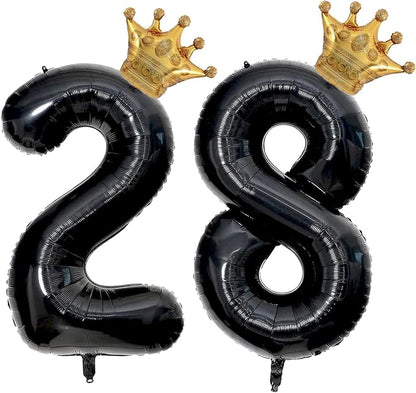 40 inch Large Black 28 Balloon Number by Unknown