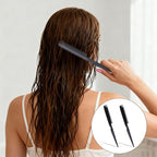 3-Row Rat Tail Styling Comb Set, 8 Inch Detangling Parting Hair Comb Black Rat Tail Styling Combs Flexible Hair Stylings Combs for Detangling, Defining Curls, and Sectioning Hairs (2 PCS)