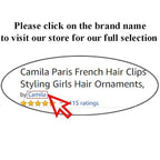 Camila Paris CP3158 French Hair Clip for Women, Handmade, White, Small Girls Hair Claw Clips Jaw, Durable Styling Hair Accessories for Women, Strong Hold No Slip Grip, Made in France