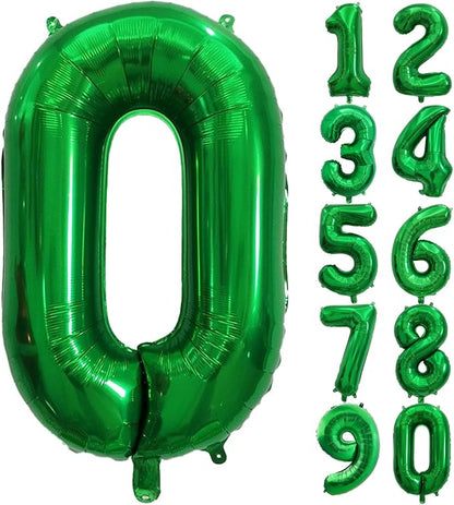 Number Balloons Green Party Balloon by United-UnicornsParty