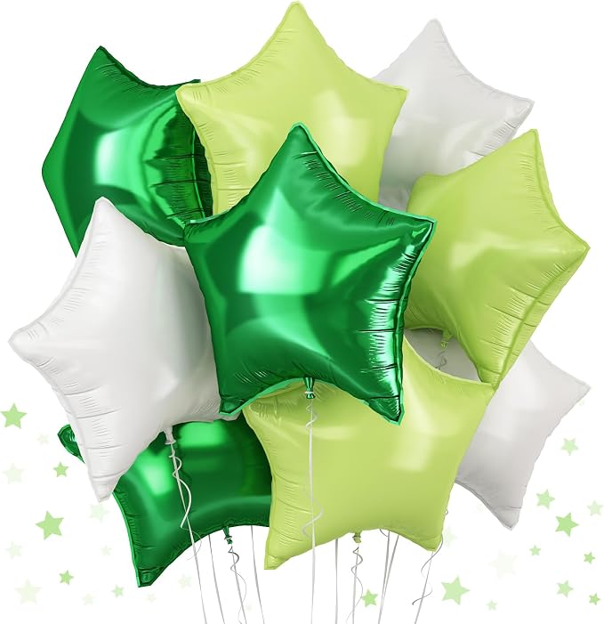 TAOYE Green Star Foil Balloons, 18 Inch Macaron Green Star Foil Balloons Dark by TAOYE