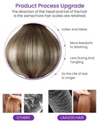 LaaVoo Tape in Hair Extensions Human Hair Balayage Hair Extensions Tape in Light Brown Fading to Platinum Blonde with Brown Tape on Extensions Soft Hair 18inch 20pcs 50g