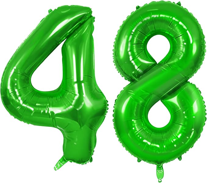 Number 48 Balloons for 48th Birthday Party Decorations, 0-100 Large No.48 by Joycard