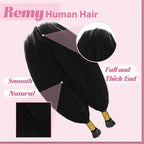 YoungSee I Tips Hair Extensions Kinky Straight 18 Inch Black I Tips Hair Extensions Real Human Hair Black Women 60s Kinky Itip Hair Extension Human Hair Yaki Pre Bonded Hair for Black Women 50g
