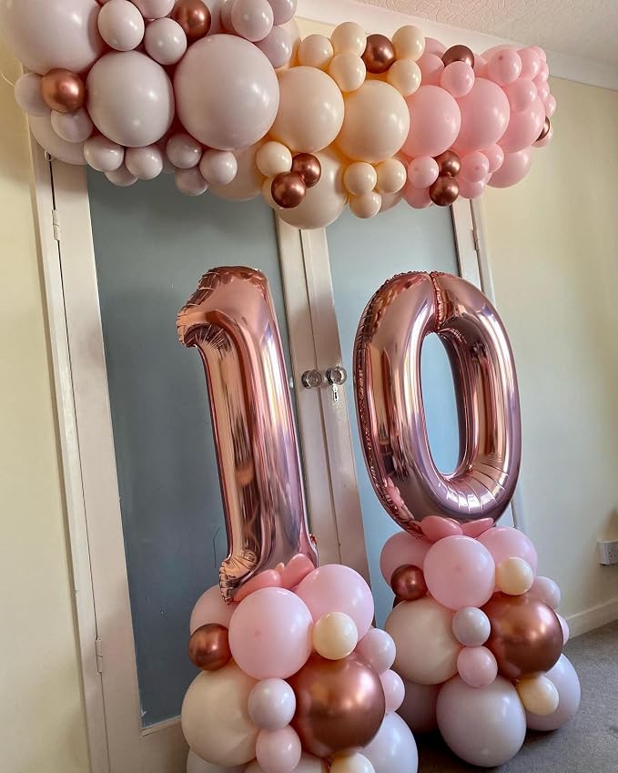 40 Inch Rose Gold 10 Number Balloons Giant 10 Balloons Rose Gold Birthday 10 - Image 5