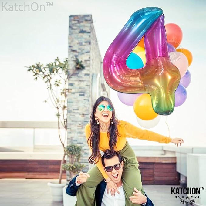 KatchOn Giant Rainbow 4 Balloon Number - Image 4