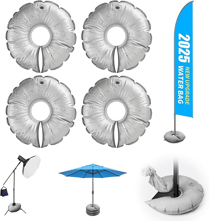 4 Pack 18" Water Weight Bags for Feather Flag Base, Water Bags for Weight | by Home