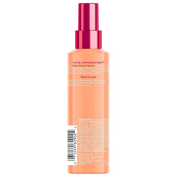 L'Oreal Paris Elvive Dream Lengths Heat Slayer Pre-Iron Spray Leave-In, 4.4 Ounce