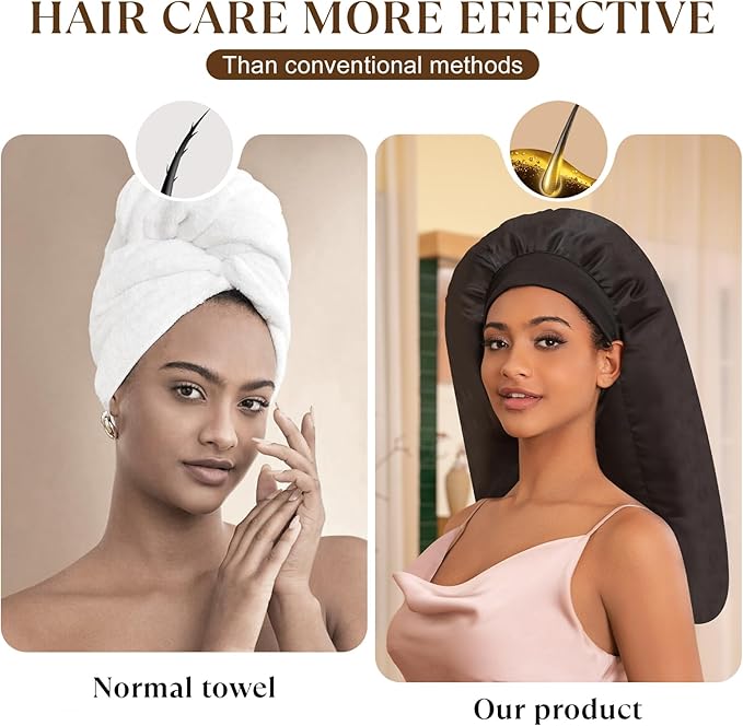 Heat Cap for Deep Conditioning, Hair Steamer for Natural Hair Home Use w/10-level Heats Up Quickly, Thermal Steam Cap for Home Hair Treatment