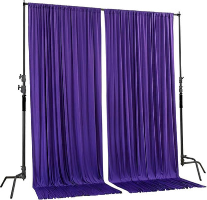 AK TRADING CO. 10 feet x 10 feet Purple Polyester Backdrop Drapes Curtains - Image 2