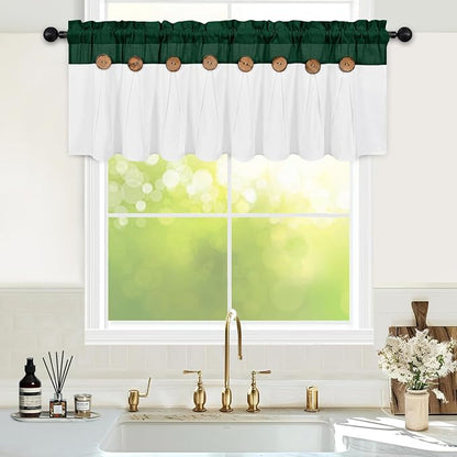 Farmhouse Valance Curtains, Boho Cotton Linen Kitchen Valance, Country Rod - Image 2