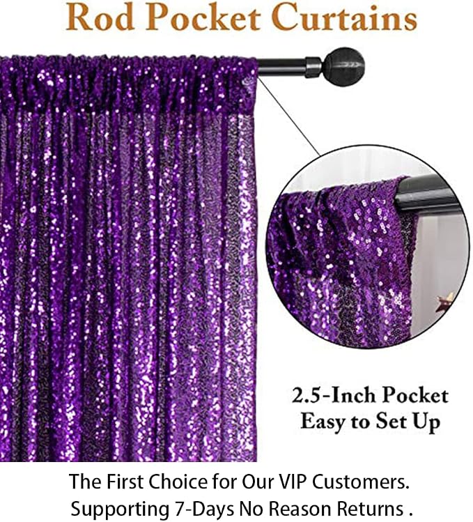 ShinyBeauty 4FTx6FT Purple Sequin Backdrops - Image 7