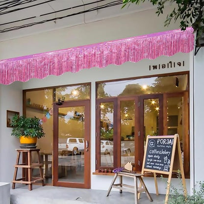 LOLStar Pink Foil Fringe Tinsel Garland, Tinsel Streamers Banner, 6 Pack | 60Ft - Image 9