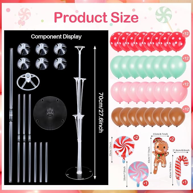 6 Sets Christmas Gingerbread Balloon Stand Kit - Image 3