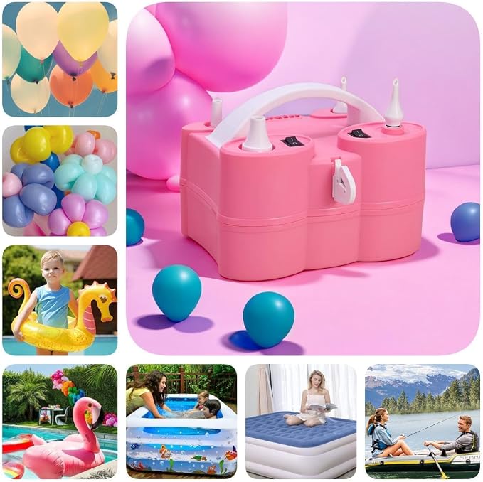 Electric Balloon Pump | 600W Dual Nozzles, 3-in-1 Air Pump - Image 2