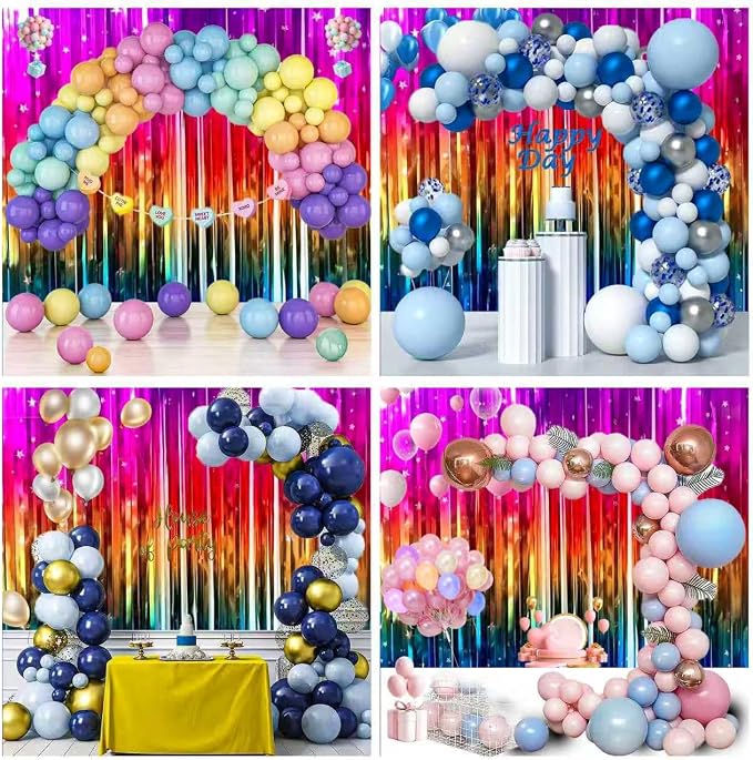 3 Pack Rainbow Backdrop Party Decorations Tinsel Curtain Party Backdrop Foil - Image 6