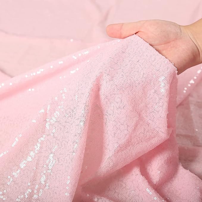Eternal Beauty Pink Sequin Backdrop Curtains, 2 Panels 2x8FT | 3mm Sparkle - Image 7