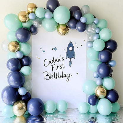 RUBFAC Green Balloons Different Sizes Mint Green Balloon Arch 129pcs | Pastel - Image 6