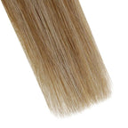 RUNATURE Human Hair Clip in Extensions, Real Hair Extensions Clip Ins, Straight Clip in Hair Extensions, Add Hair Volume, Full Ends, 12 Inch 50g 3pcs #10P16 Caramel Blonde Highlights