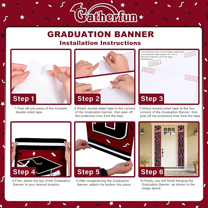 2026 Graduation Decorations, Congrats Grad Banner Backdrop - Image 3