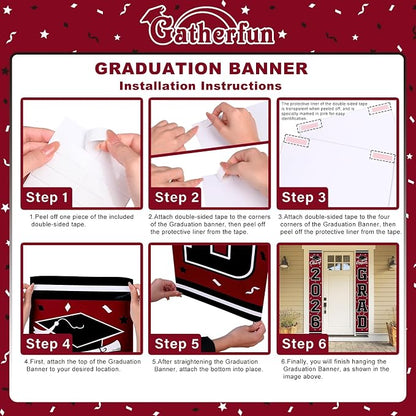 2026 Graduation Decorations, Congrats Grad Banner Backdrop - Image 3