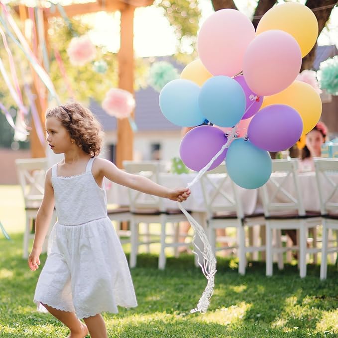 RUBFAC Pastel Balloons 120pcs 12 Inches Multicolor Macaron Balloons - Image 5