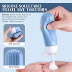 Travel Bottles for Toiletries, 3oz TSA Approved Travel Size Toiletries, Silicone Leak-Proof Refillable Containers, Squeezable Liquid Essentials Bottles W/Clear Bag (COLORFUL)