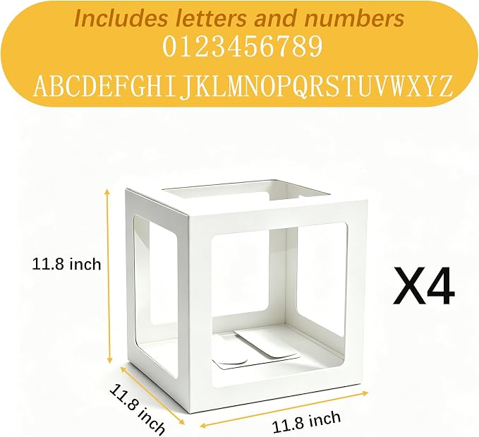 White Transparent Balloon Boxes, Balloon Box Blocks Backdrop - Image 2