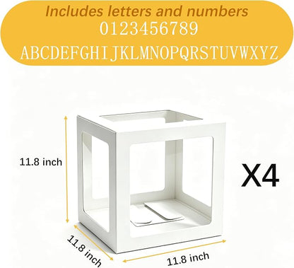 White Transparent Balloon Boxes, Balloon Box Blocks Backdrop - Image 2