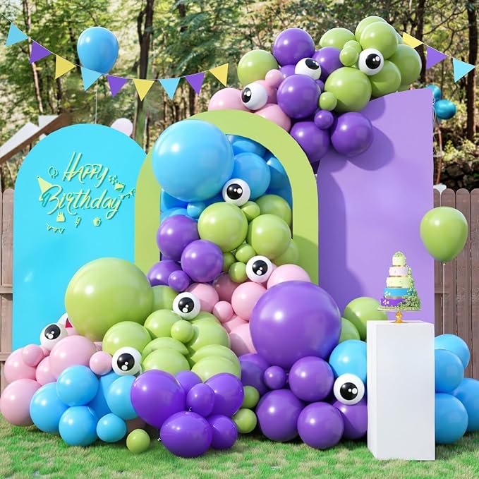 Blue Purple Balloons Arch for Kids Theme Party Decorations by Wpensky