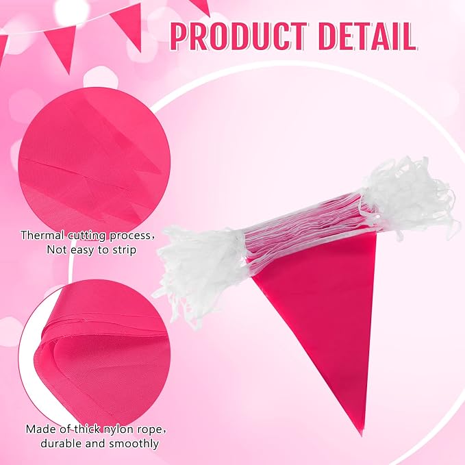 Tatuo 200 Feet Solid Pennant Banners Flags String Triangle Hanging DIY Bunting - Image 4