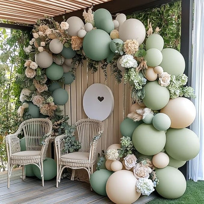 Dusty Green White Sand Balloon Garland - Image 2