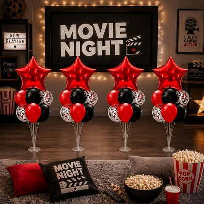 Lunmon 4 Set Red and Black Balloon Centerpieces - Image 6
