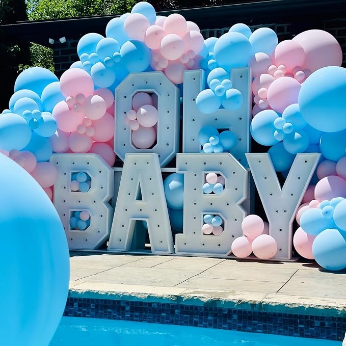 Pink and Blue Balloons, for Girl Boy Gender Reveal Birthday Baby Shower Party - Image 5