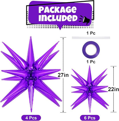 10 Pcs Star Balloons Explosion Balloons Foil Cone Balloon Magic - Image 2
