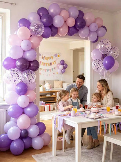 Purple Balloons 12 Inch 60 Pcs Metallic Pearl Light Purple Latex Confetti - Image 2