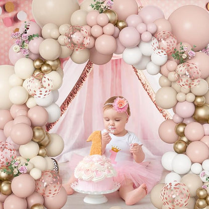 Amandir 173Pcs Boho Dusty Pink Balloon Arch Garland Kit | Neutral Baby Pink - Image 6