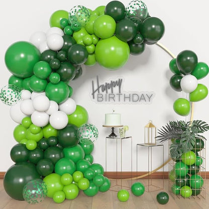 Archloon 156pcs Green Balloons Arch Garland Kit, Different Sizes 18 12 10 5inch by Aarchloon