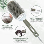 Round Brush Set, 45&53mm Barrel with 4 Clips – Round Brush for Blow out with Flexible Nylon 66 Bristles Nano Ionic Heat Resistant Tech for Professional Curling, Styling & Shining Texture