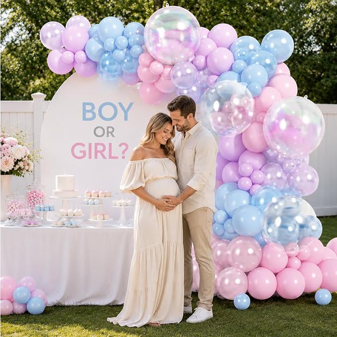 Pink Blue Purple Balloons Arch Kit - Image 8
