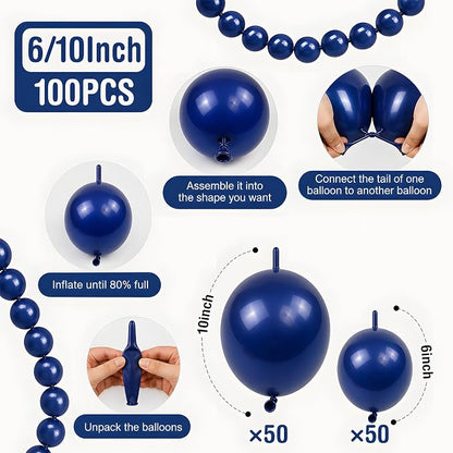 Navy Blue Linking Balloons - Image 2