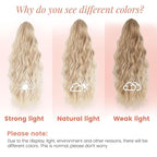 Claw Wavy Ponytail Extension 18" for Women Curly Pony Tail Clip in Hair Extensions Shoulder Length Fluffy Natural Looking Synthetic Hairpiece for Daily Use (Blonde to Light Blonde)