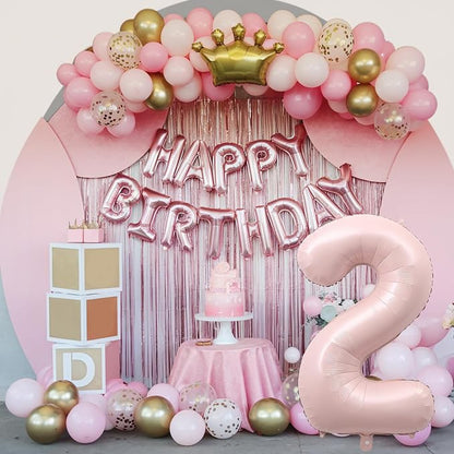 Pink 40 Inch Balloon Number 2, Large Dusty Retro Pastel Pink Foil Number 2 - Image 5
