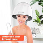 TASALON Ionic Hooded Dryer - 1875W Bonnet Dryer, 3 Heating Settings, Sit Under for Home and Salon, Portable Hair Dryer with Hood, Height Adjustable Hooded Hair Dryer- White