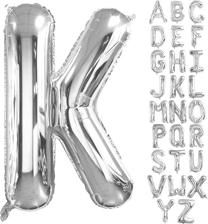 Lovoir 40 Inch Large Silver Letter K Balloons Big Size Jumbo Mylar Foil Helium by Lovoir